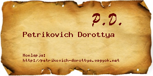 Petrikovich Dorottya névjegykártya